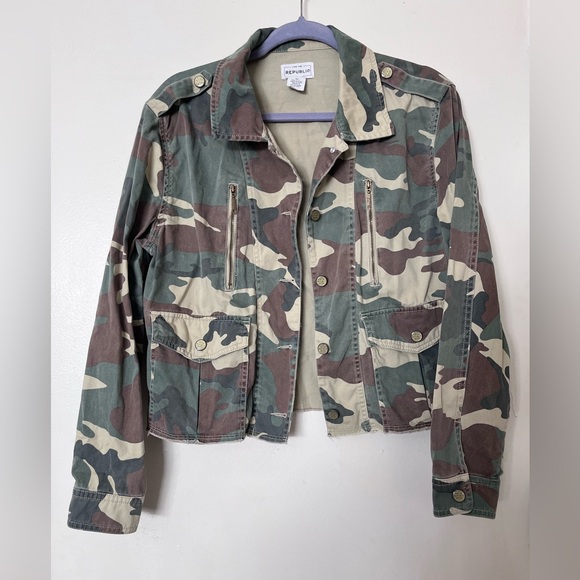 For The Republic Jackets & Blazers - For The Republic Camouflage Cotton Jacket